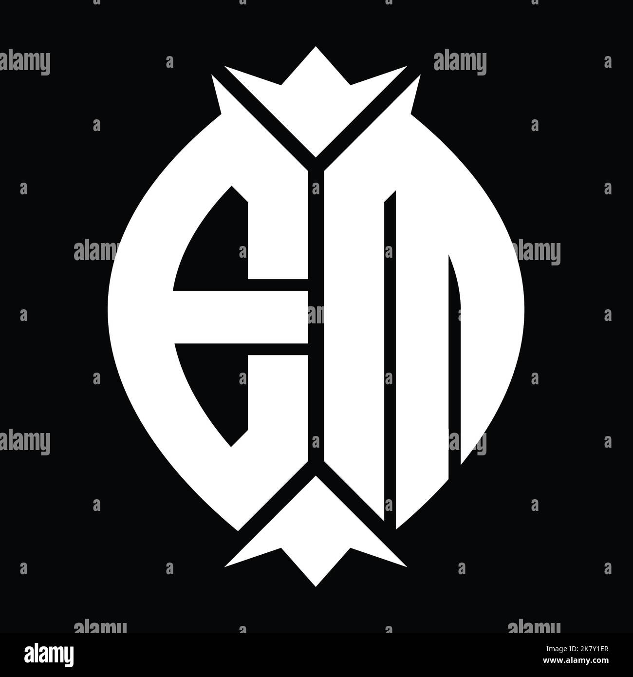 EM Logo monogram shield leaf crown element design template Stock Photo ...