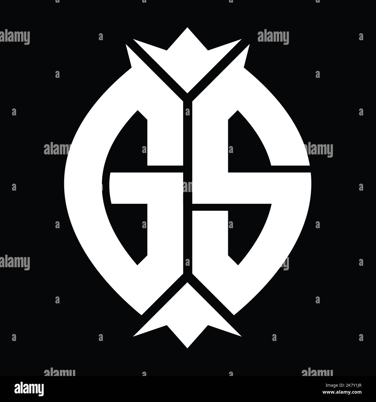 GS Logo monogram shield leaf crown element design template Stock Photo