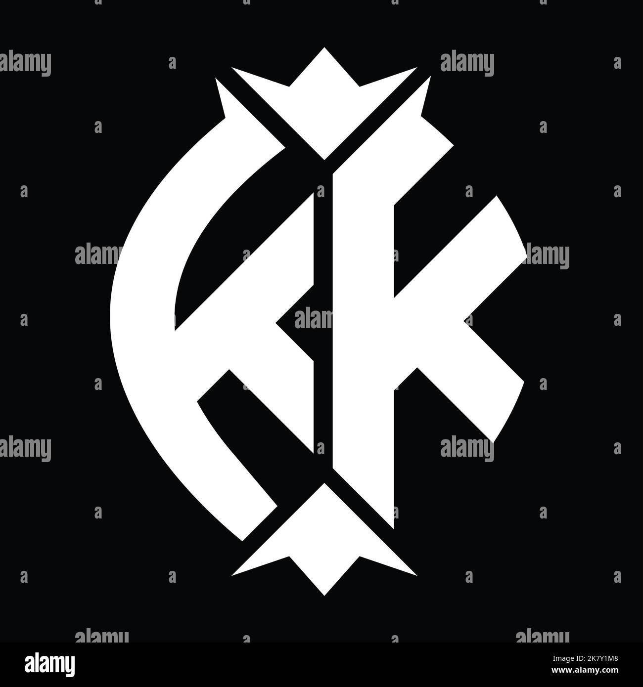 KK Logo monogram shield leaf crown element design template Stock Photo ...
