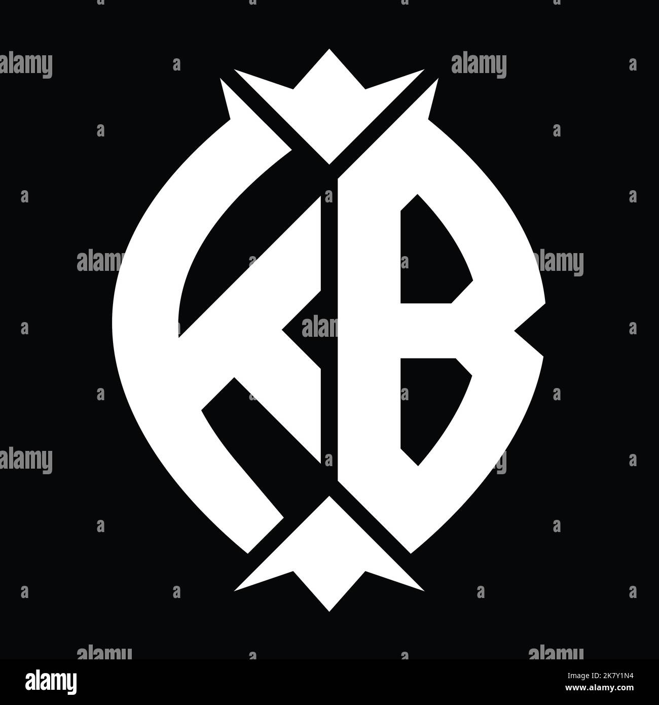 KB Logo monogram shield leaf crown element design template Stock Photo