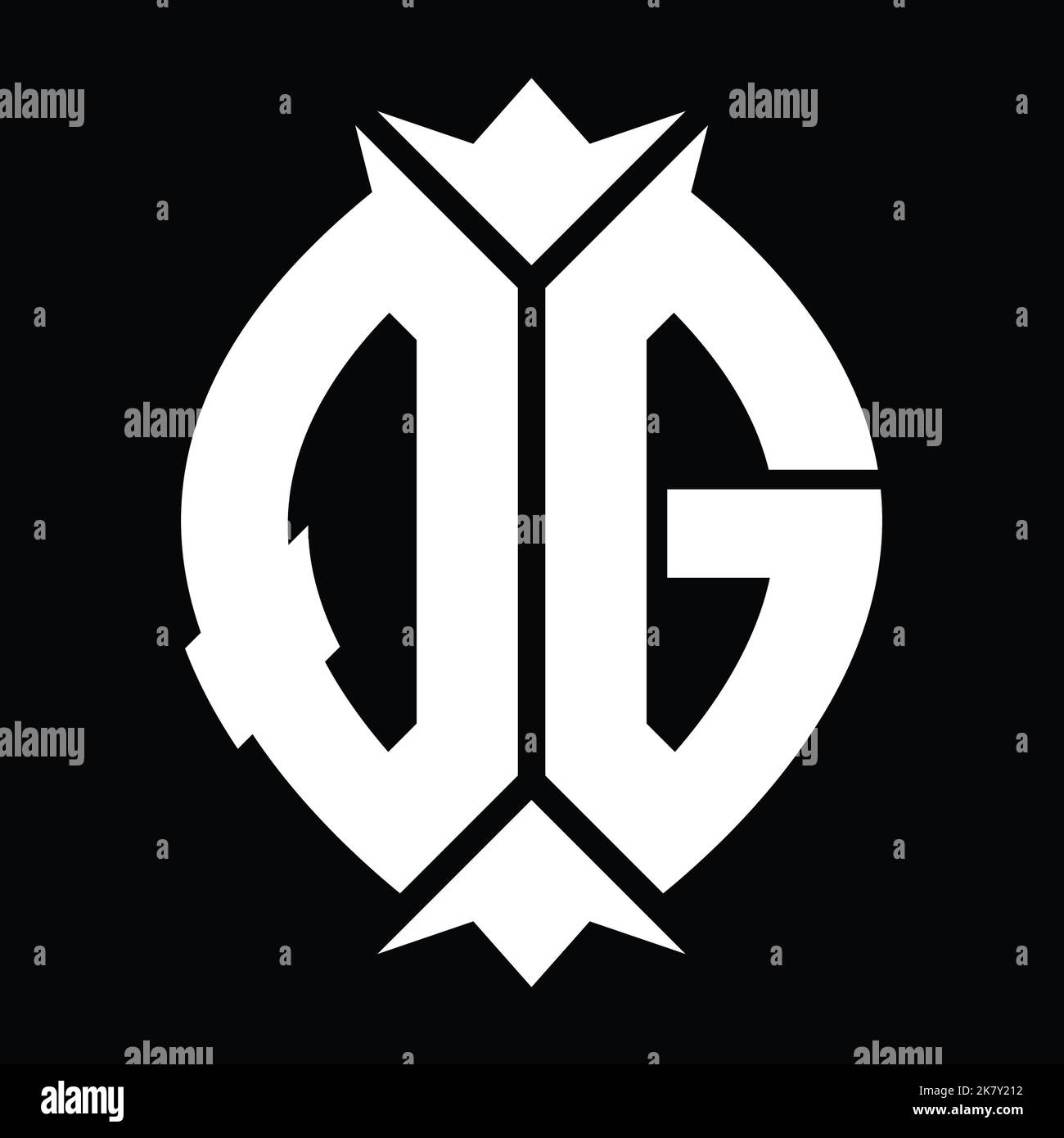 QG Logo monogram shield leaf crown element design template Stock Photo ...