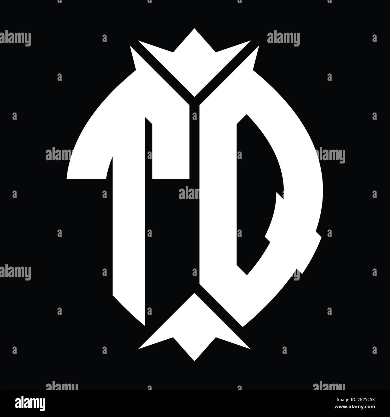 TQ Logo monogram shield leaf crown element design template Stock Photo ...