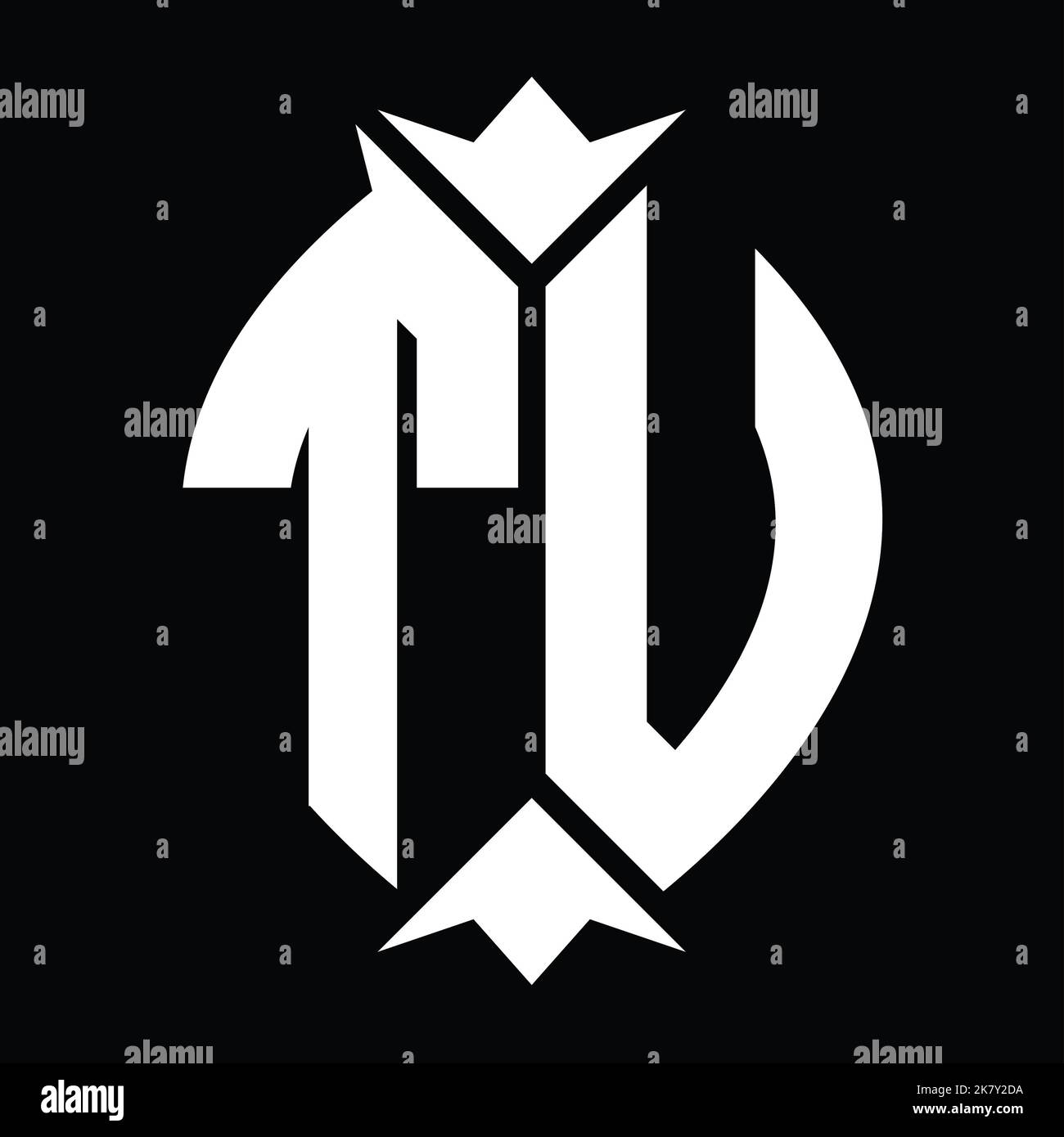TU Logo monogram shield leaf crown element design template Stock Photo ...