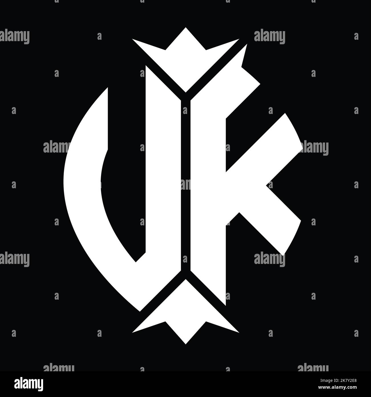 UK Logo monogram shield leaf crown element design template Stock Photo ...
