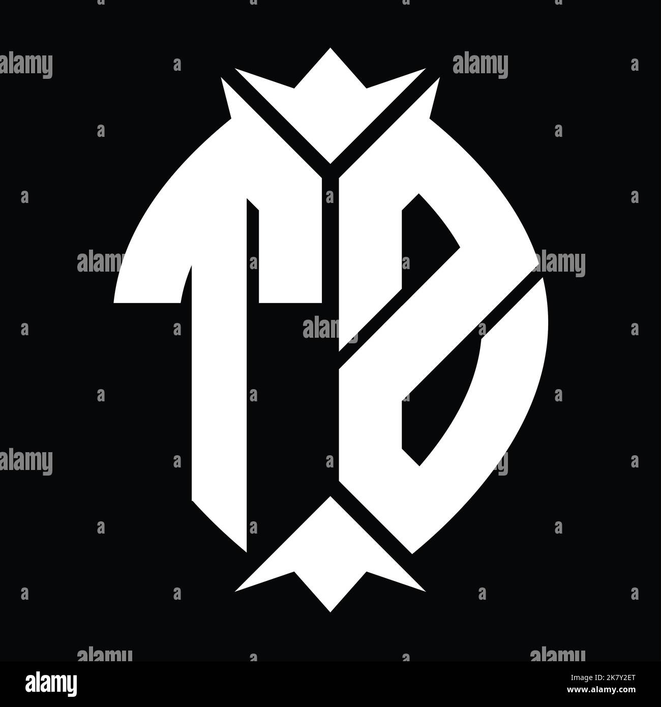 TZ Logo monogram shield leaf crown element design template Stock Photo ...