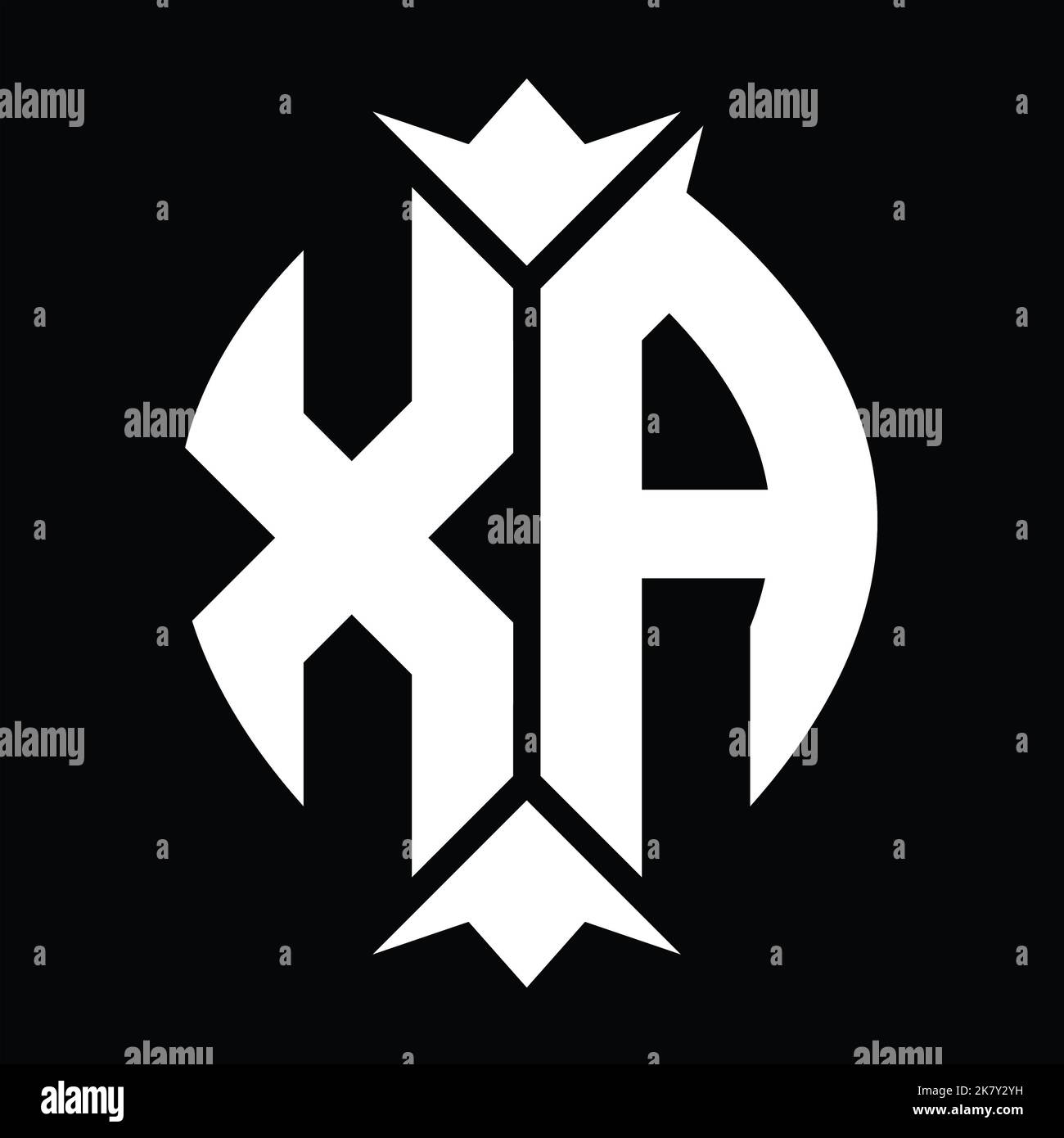 XA Logo monogram shield leaf crown element design template Stock Photo