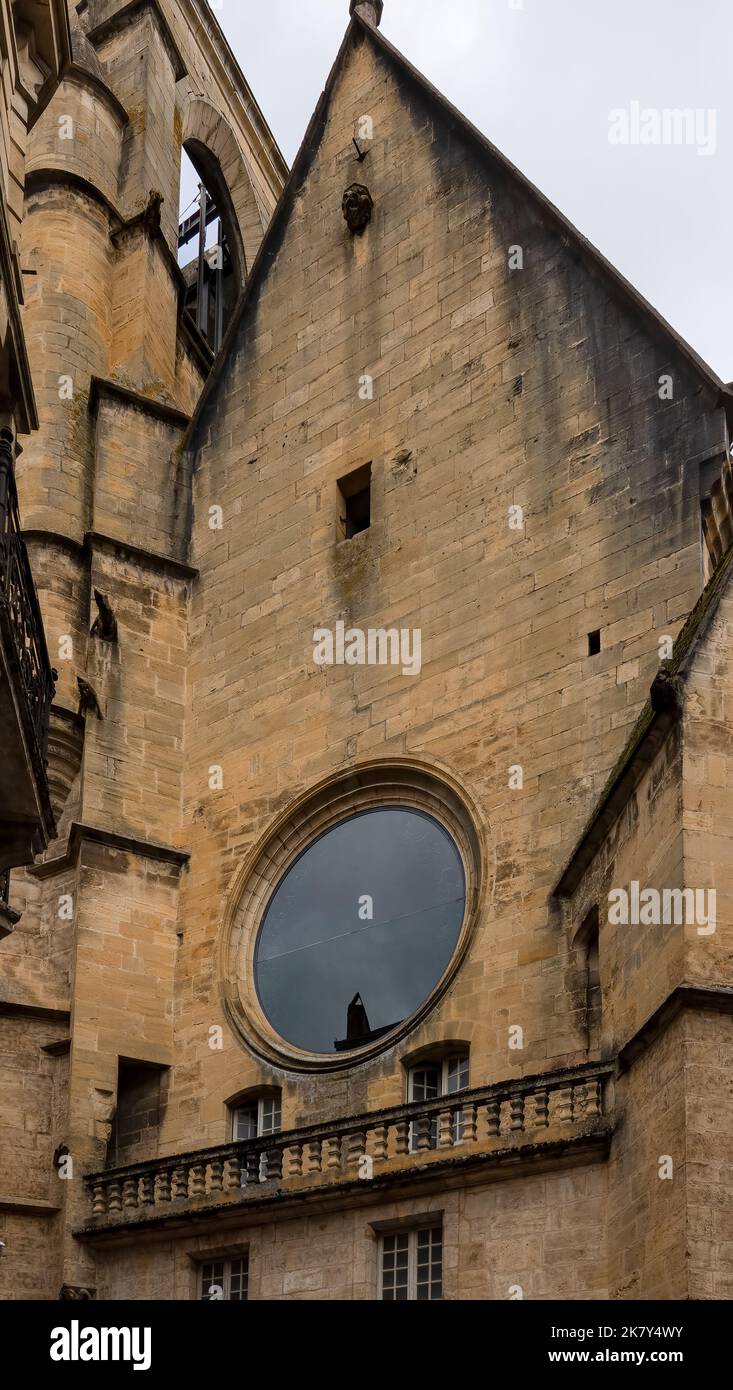 Church of Saint Mary of Sarlat, a well-preserved gothic church now used as a tourist lift to view the town and for markets Stock Photo