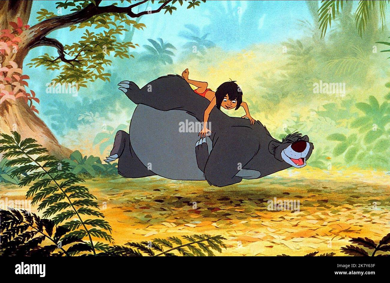 Mowgli & Baloo The Bear Film: The Jungle Book (USA 1967) Characters: Mowgli &  Director: Wolfgang Reitherman 18 October 1967   **WARNING** This Photograph is for editorial use only and is the copyright of DISNEY and/or the Photographer assigned by the Film or Production Company and can only be reproduced by publications in conjunction with the promotion of the above Film. A Mandatory Credit To DISNEY is required. The Photographer should also be credited when known. No commercial use can be granted without written authority from the Film Company. Stock Photo