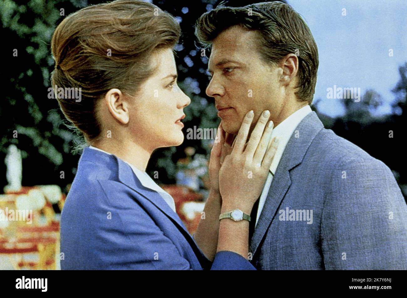 Dolores Hart & Karlheinz Bohm Film: Come Fly With Me (1969)   Director: Henry Levin 27 March 1963   **WARNING** This Photograph is for editorial use only and is the copyright of MGM and/or the Photographer assigned by the Film or Production Company and can only be reproduced by publications in conjunction with the promotion of the above Film. A Mandatory Credit To MGM is required. The Photographer should also be credited when known. No commercial use can be granted without written authority from the Film Company. Stock Photo