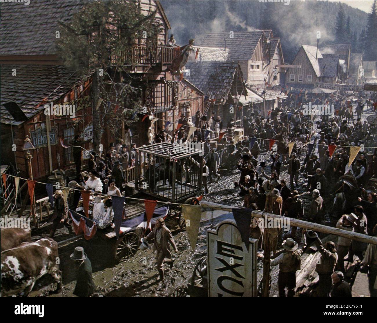 Western Street Scene Film: Paint Your Wagon (USA 1969)   Director: Joshua Logan 15 October 1969   **WARNING** This Photograph is for editorial use only and is the copyright of PARAMOUNT and/or the Photographer assigned by the Film or Production Company and can only be reproduced by publications in conjunction with the promotion of the above Film. A Mandatory Credit To PARAMOUNT is required. The Photographer should also be credited when known. No commercial use can be granted without written authority from the Film Company. Stock Photo