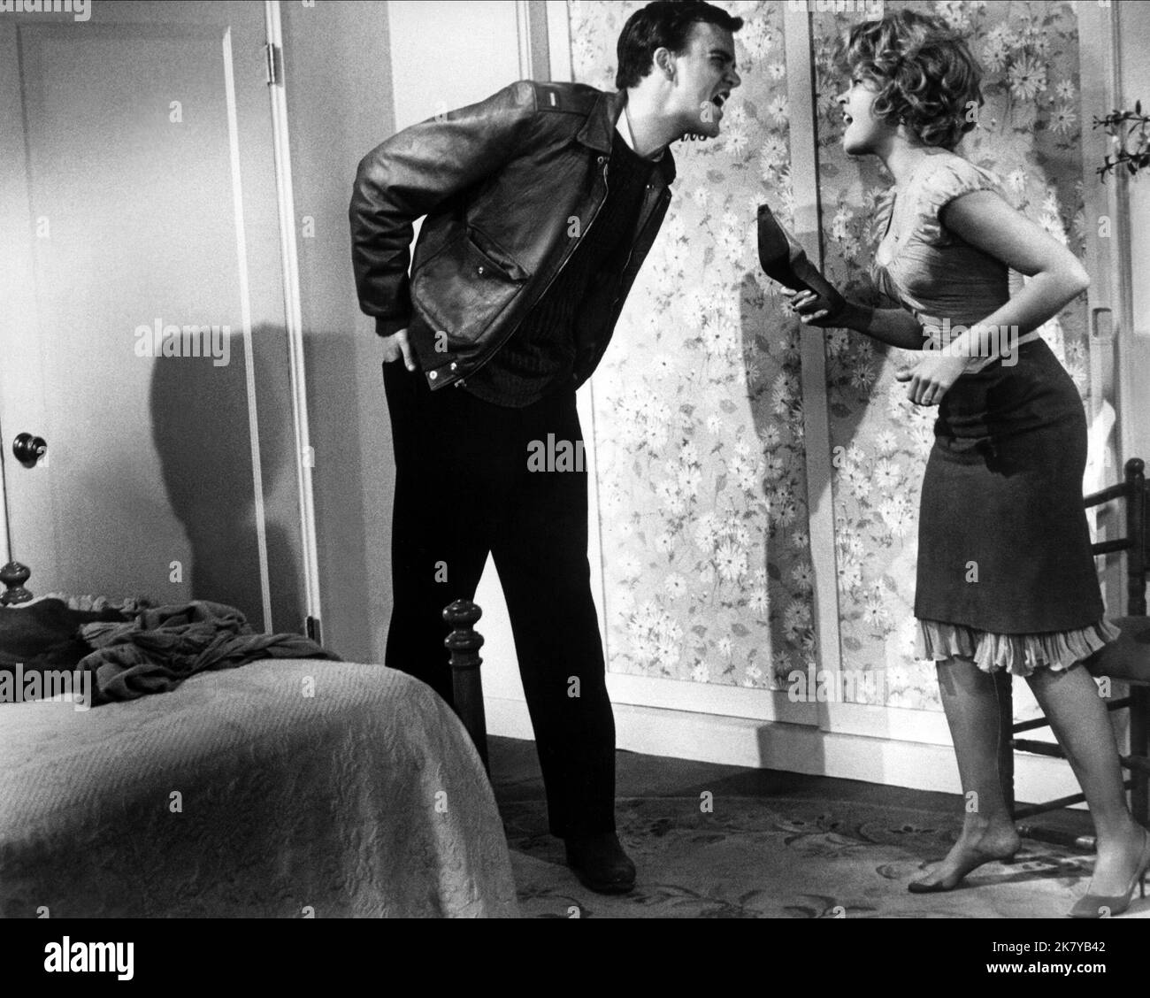 Jim Hutton & Jane Fonda Film: Period Of Adjustment (1962) Characters: George Haverstick, Isabel Haverstick  Director: George Roy Hill 31 October 1962   **WARNING** This Photograph is for editorial use only and is the copyright of MGM and/or the Photographer assigned by the Film or Production Company and can only be reproduced by publications in conjunction with the promotion of the above Film. A Mandatory Credit To MGM is required. The Photographer should also be credited when known. No commercial use can be granted without written authority from the Film Company. Stock Photo