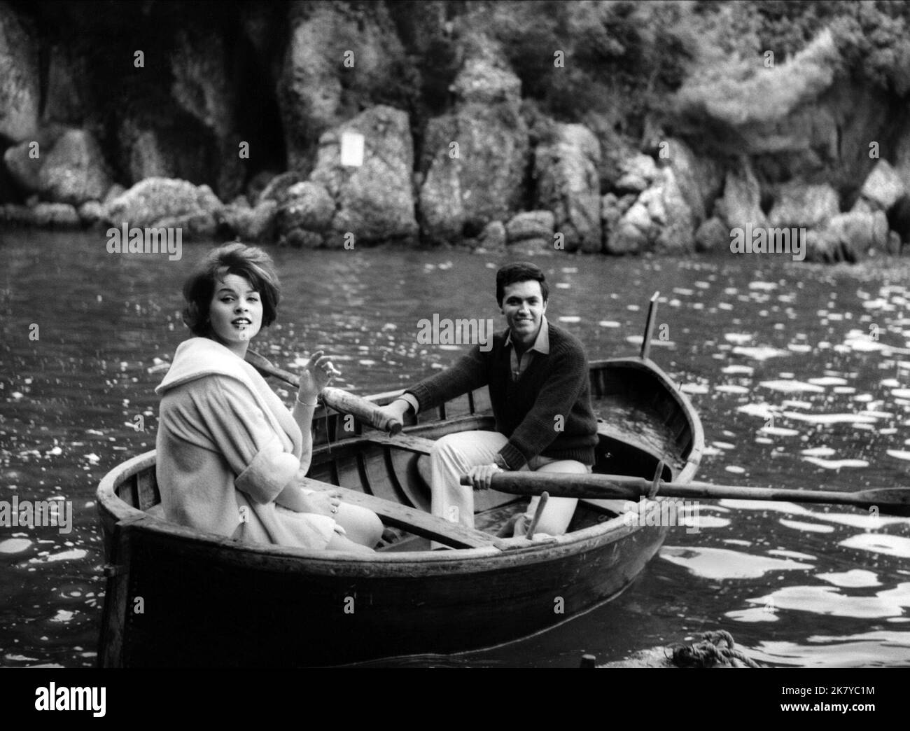 Senta Berger & Rex Gildo Film: O Sole Mio (GER 1960) Characters: Madeleine, Rexy  Director: Paul Martin 23 December 1960   **WARNING** This Photograph is for editorial use only and is the copyright of ALFA FILM and/or the Photographer assigned by the Film or Production Company and can only be reproduced by publications in conjunction with the promotion of the above Film. A Mandatory Credit To ALFA FILM is required. The Photographer should also be credited when known. No commercial use can be granted without written authority from the Film Company. Stock Photo