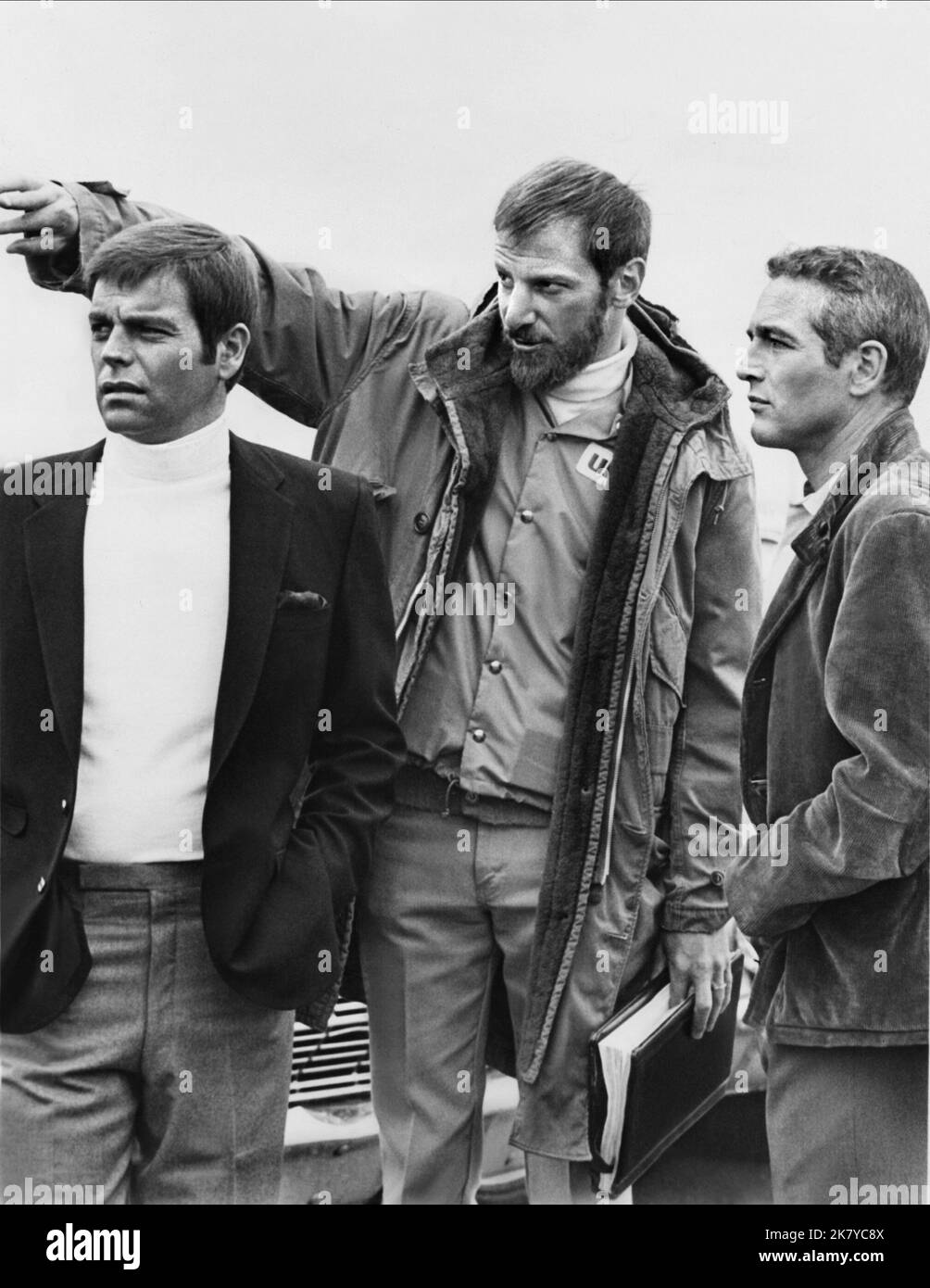 James Goldstone, Paul Newman & Robert Wagner Film: Winning (USA 1970)   Director: James Goldstone 22 May 1969   **WARNING** This Photograph is for editorial use only and is the copyright of UNIVERSAL and/or the Photographer assigned by the Film or Production Company and can only be reproduced by publications in conjunction with the promotion of the above Film. A Mandatory Credit To UNIVERSAL is required. The Photographer should also be credited when known. No commercial use can be granted without written authority from the Film Company. Stock Photo