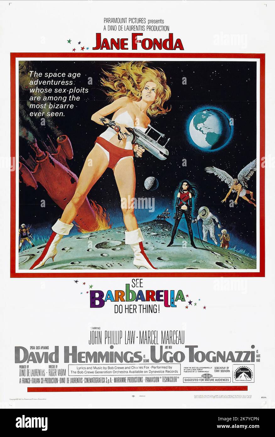 Movie Poster Film: Barbarella (FR/IT 1968)   Director: Roger Vadim 10 October 1968   **WARNING** This Photograph is for editorial use only and is the copyright of PARAMOUNT and/or the Photographer assigned by the Film or Production Company and can only be reproduced by publications in conjunction with the promotion of the above Film. A Mandatory Credit To PARAMOUNT is required. The Photographer should also be credited when known. No commercial use can be granted without written authority from the Film Company. Stock Photo