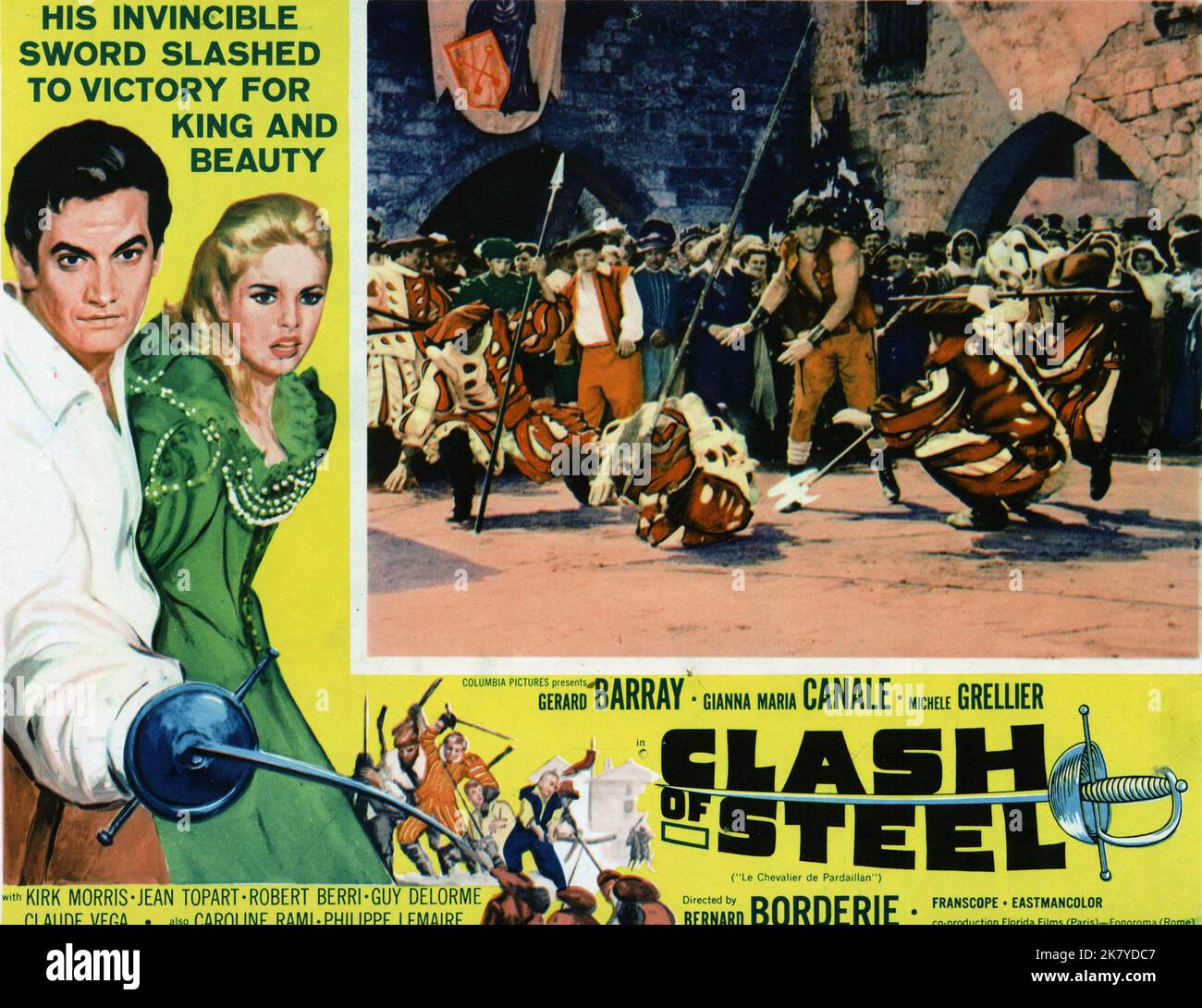 Gerard Barray & Helene Bellanger Film: Clash Of Steel (1962) Director:  Bernard Borderie 19 October 1962 **WARNING** This Photograph is for  editorial use only and is the copyright of The Film Company