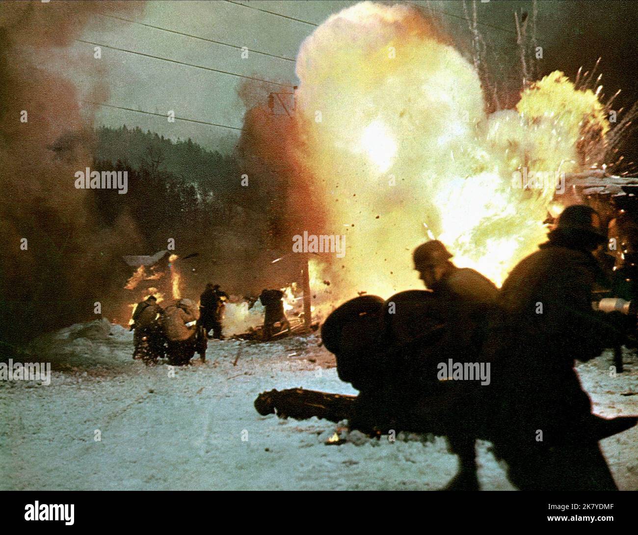 Explosion In Chase Film: Where Eagles Dare (USA/UK 1968)   Director: Brian G.Hutton 04 December 1968   **WARNING** This Photograph is for editorial use only and is the copyright of MGM and/or the Photographer assigned by the Film or Production Company and can only be reproduced by publications in conjunction with the promotion of the above Film. A Mandatory Credit To MGM is required. The Photographer should also be credited when known. No commercial use can be granted without written authority from the Film Company. Stock Photo