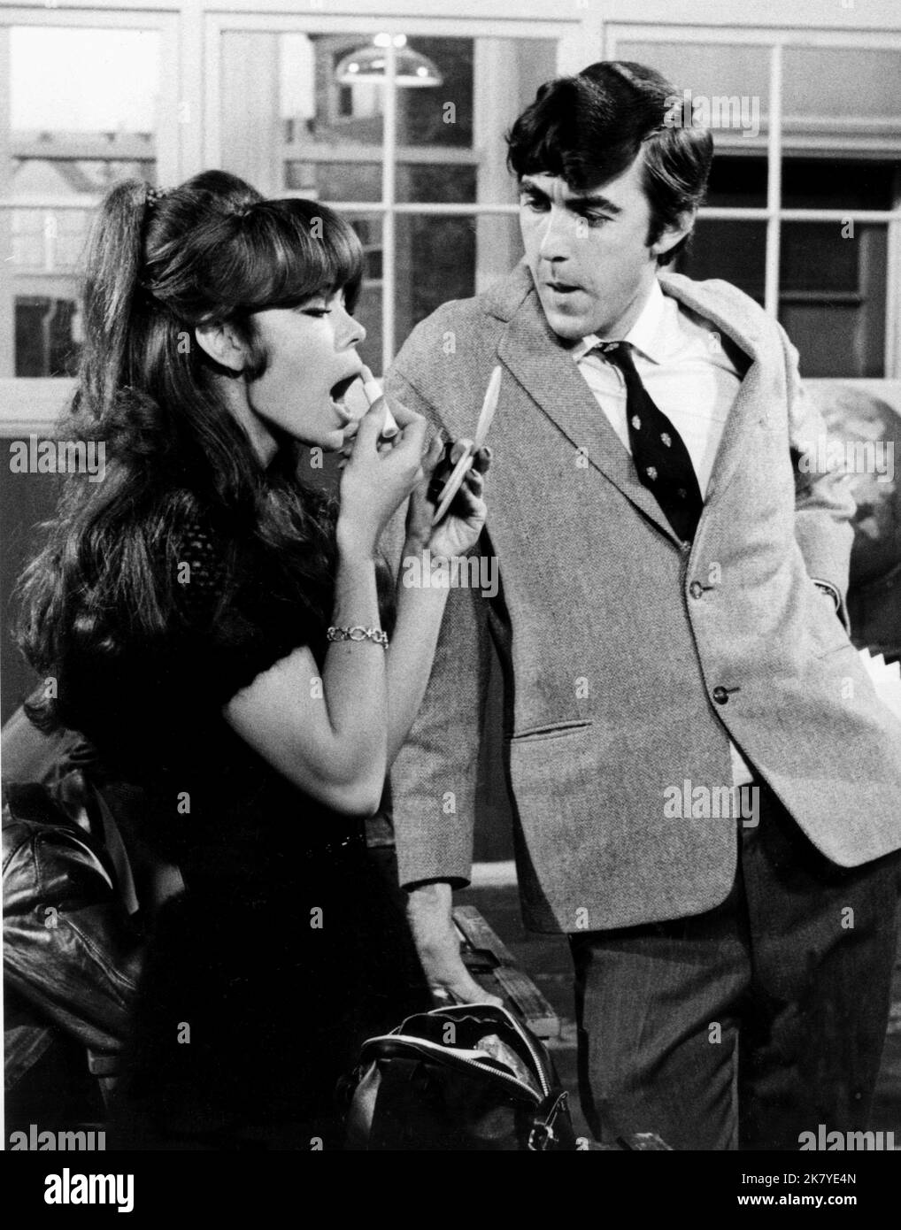 Penny Spencer & John Alderton Television: Please Sir! (1969) Characters: Sharon Eversleigh & Bernard Hedges  Director: Mark Stuart 11 November 1968   **WARNING** This Photograph is for editorial use only and is the copyright of LWT and/or the Photographer assigned by the Film or Production Company and can only be reproduced by publications in conjunction with the promotion of the above Film. A Mandatory Credit To LWT is required. The Photographer should also be credited when known. No commercial use can be granted without written authority from the Film Company. Stock Photo