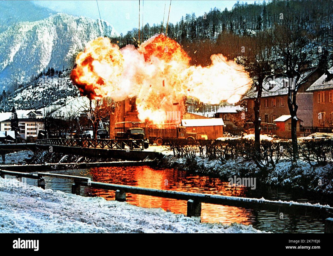 Explosion Film: Where Eagles Dare (USA/UK 1968)   Director: Brian G.Hutton 04 December 1968   **WARNING** This Photograph is for editorial use only and is the copyright of MGM and/or the Photographer assigned by the Film or Production Company and can only be reproduced by publications in conjunction with the promotion of the above Film. A Mandatory Credit To MGM is required. The Photographer should also be credited when known. No commercial use can be granted without written authority from the Film Company. Stock Photo
