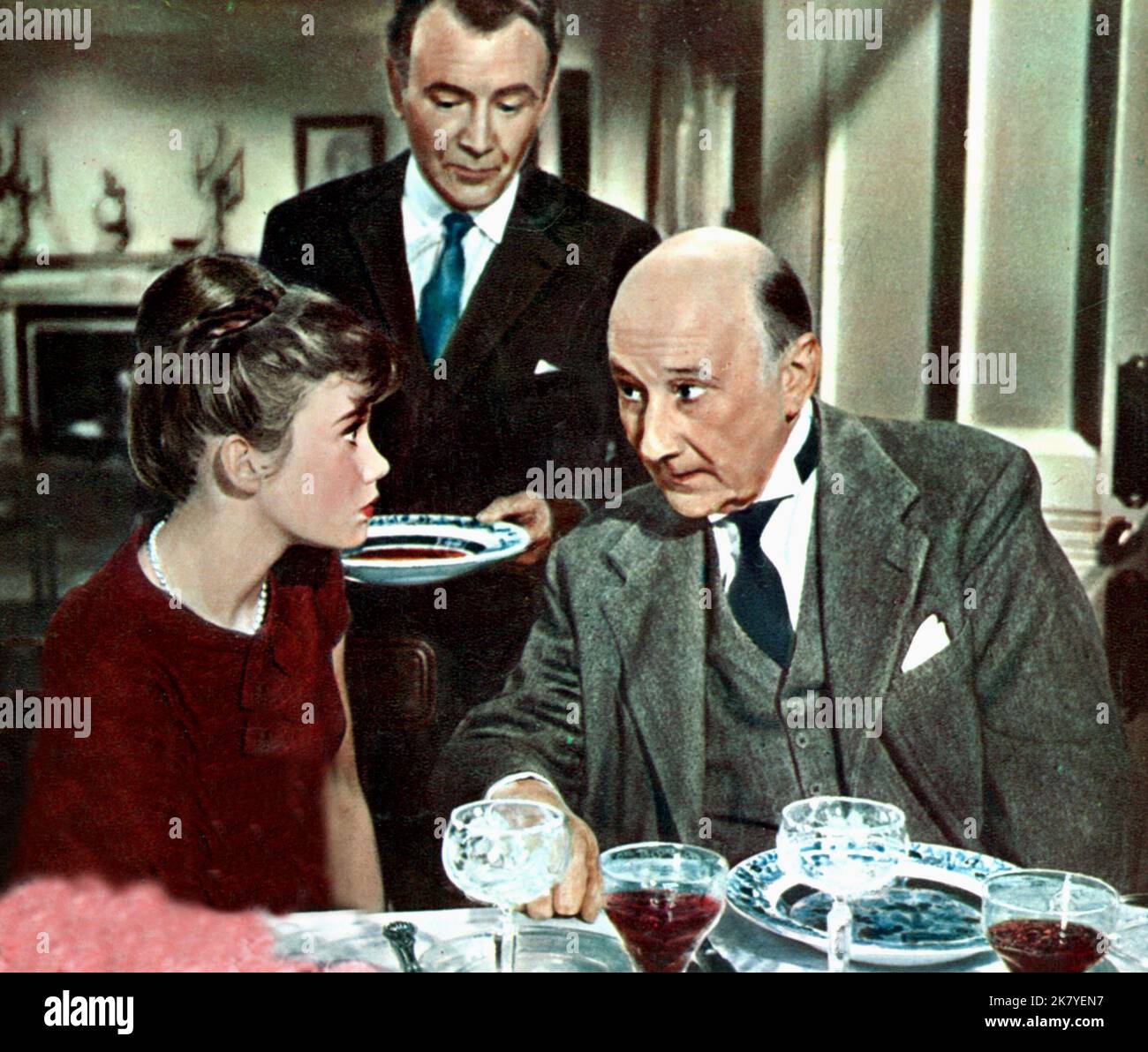 Hayley Mills, John Mills & Felix Aylmer Film: The Chalk Garden (1964) Characters: Laurel,Maitland & Judge McWhirrey  Director: Ronald Neame 21 May 1964   **WARNING** This Photograph is for editorial use only and is the copyright of UNIVERSAL and/or the Photographer assigned by the Film or Production Company and can only be reproduced by publications in conjunction with the promotion of the above Film. A Mandatory Credit To UNIVERSAL is required. The Photographer should also be credited when known. No commercial use can be granted without written authority from the Film Company. Stock Photo