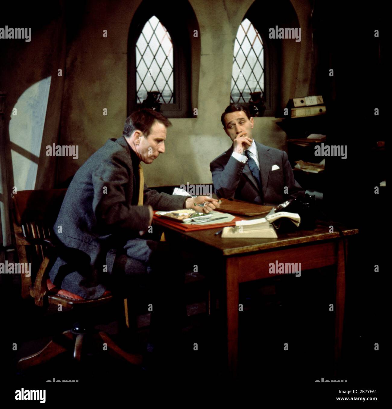 Alfred Burke & Geoffrey Palmer Television: Public Eye (1965) Characters: Frank Marker & Donald Halston&#160;/ ... (2 episodes, 1965-1966)  Director: Anthony Marriott 23 January 1965   **WARNING** This Photograph is for editorial use only and is the copyright of The Film Company and/or the Photographer assigned by the Film or Production Company and can only be reproduced by publications in conjunction with the promotion of the above Film. A Mandatory Credit To The Film Company is required. The Photographer should also be credited when known. No commercial use can be granted without written auth Stock Photo