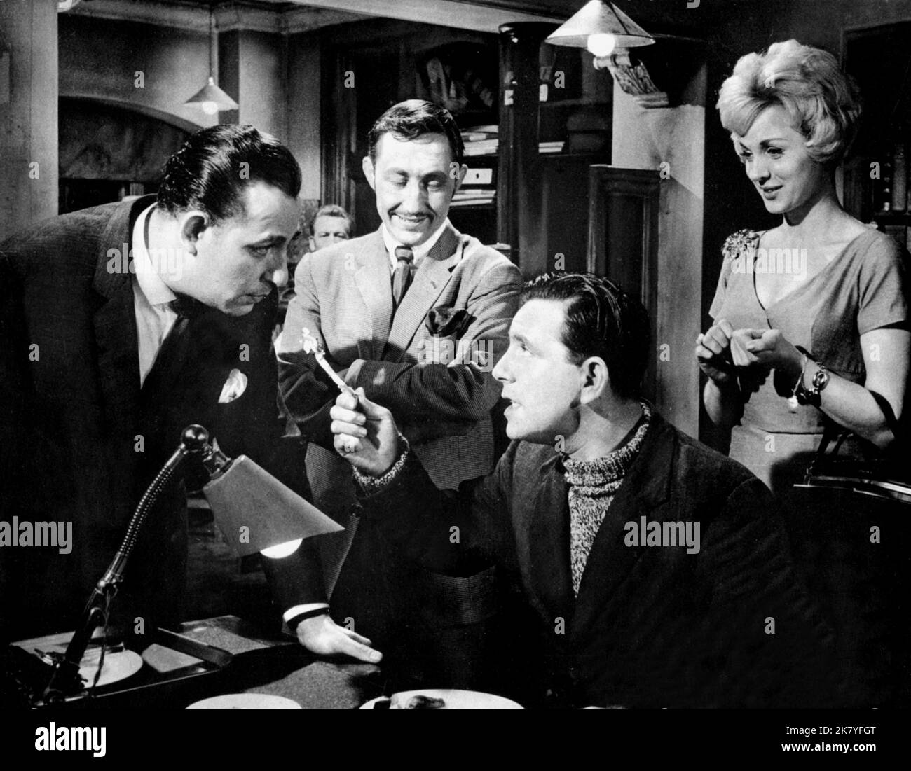 Alfred Marks, Timothy Bateson, Norman Wisdom & Jean Clarke Film: There Was A Crooked Man (1964) Characters: Adolf Carter,Flash Dan,Davy Cooper & Freda  Director: Stuart Burge 21 November 1960   **WARNING** This Photograph is for editorial use only and is the copyright of KNIGHTSBRIDGE FILMS and/or the Photographer assigned by the Film or Production Company and can only be reproduced by publications in conjunction with the promotion of the above Film. A Mandatory Credit To KNIGHTSBRIDGE FILMS is required. The Photographer should also be credited when known. No commercial use can be granted with Stock Photo