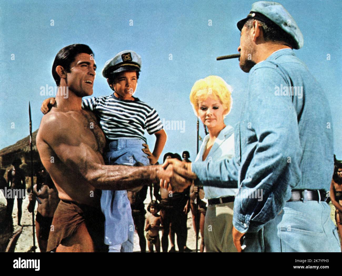 Mike Henry, Manuel Padilla Jr, Diana Millay & Jan Murray Film: Tarzan And The Great River (USA/CH 1967) Characters: Tarzan,,Dr. Ann Philips & Captain Sam Bishop  Director: Robert Day 17 March 1967   **WARNING** This Photograph is for editorial use only and is the copyright of PARAMOUNT PICTURES and/or the Photographer assigned by the Film or Production Company and can only be reproduced by publications in conjunction with the promotion of the above Film. A Mandatory Credit To PARAMOUNT PICTURES is required. The Photographer should also be credited when known. No commercial use can be granted w Stock Photo