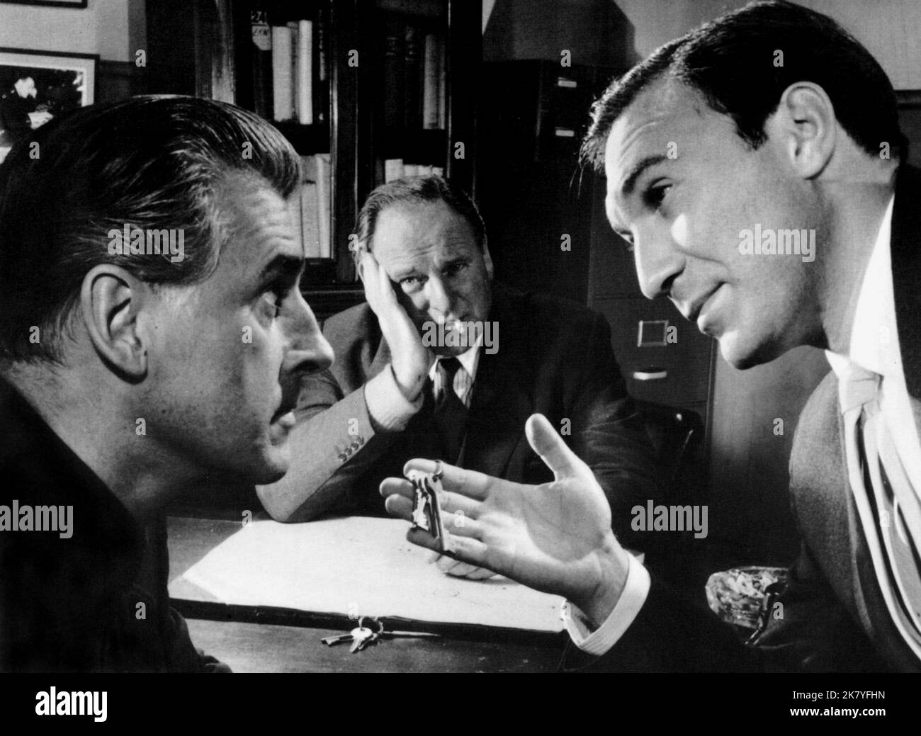 Stewart Granger, Bernard Lee & Lee Montague Film: The Secret Partner (1961) Characters: John Brent,Det. Supt. Hanbury & Det. Insp. Henderson  Director: Basil Dearden 15 March 1961   **WARNING** This Photograph is for editorial use only and is the copyright of METRO-GOLDWYN-MAYER and/or the Photographer assigned by the Film or Production Company and can only be reproduced by publications in conjunction with the promotion of the above Film. A Mandatory Credit To METRO-GOLDWYN-MAYER is required. The Photographer should also be credited when known. No commercial use can be granted without written Stock Photo