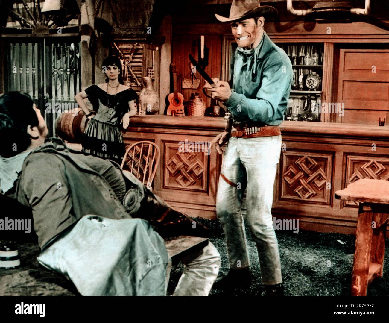 Chuck Connors Film: Broken Sabre (1965) Characters: Jason McCord  Director: Bernard Mceveety 28 March 1965   **WARNING** This Photograph is for editorial use only and is the copyright of PARA and/or the Photographer assigned by the Film or Production Company and can only be reproduced by publications in conjunction with the promotion of the above Film. A Mandatory Credit To PARA is required. The Photographer should also be credited when known. No commercial use can be granted without written authority from the Film Company. Stock Photo