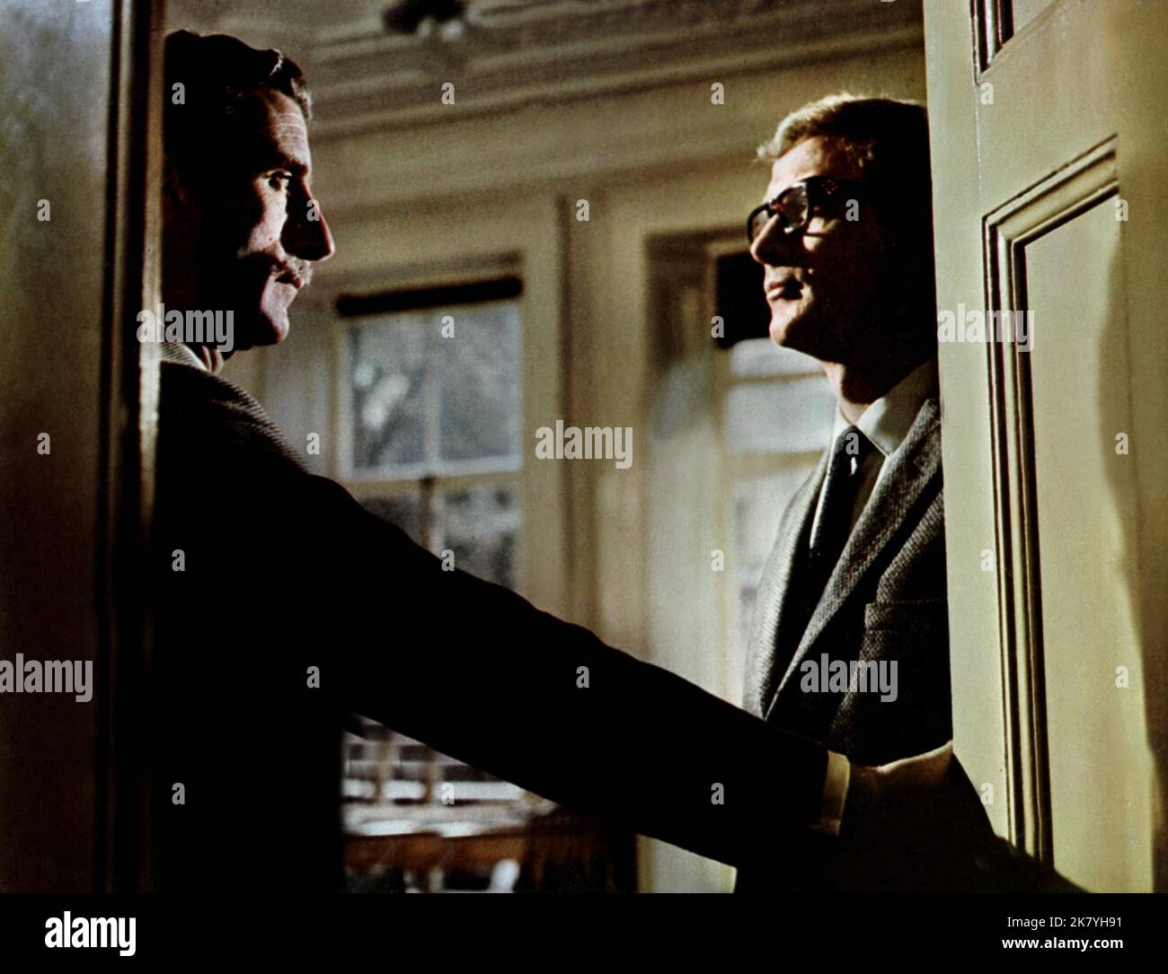 Nigel Green & Michael Caine Film: The Ipcress File (1969) Characters: Major Dalby & Harry Palmer  Director: Sidney J. Furie 02 July 1965   **WARNING** This Photograph is for editorial use only and is the copyright of RANK and/or the Photographer assigned by the Film or Production Company and can only be reproduced by publications in conjunction with the promotion of the above Film. A Mandatory Credit To RANK is required. The Photographer should also be credited when known. No commercial use can be granted without written authority from the Film Company. Stock Photo