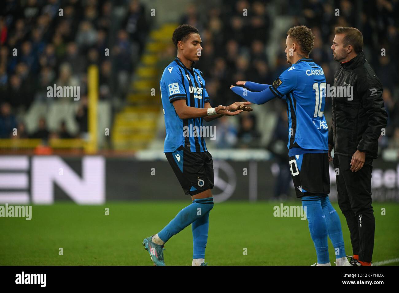 Brugges, Belgium. 19th Oct, 2022. Antonio Nusa (32) of Club Brugge