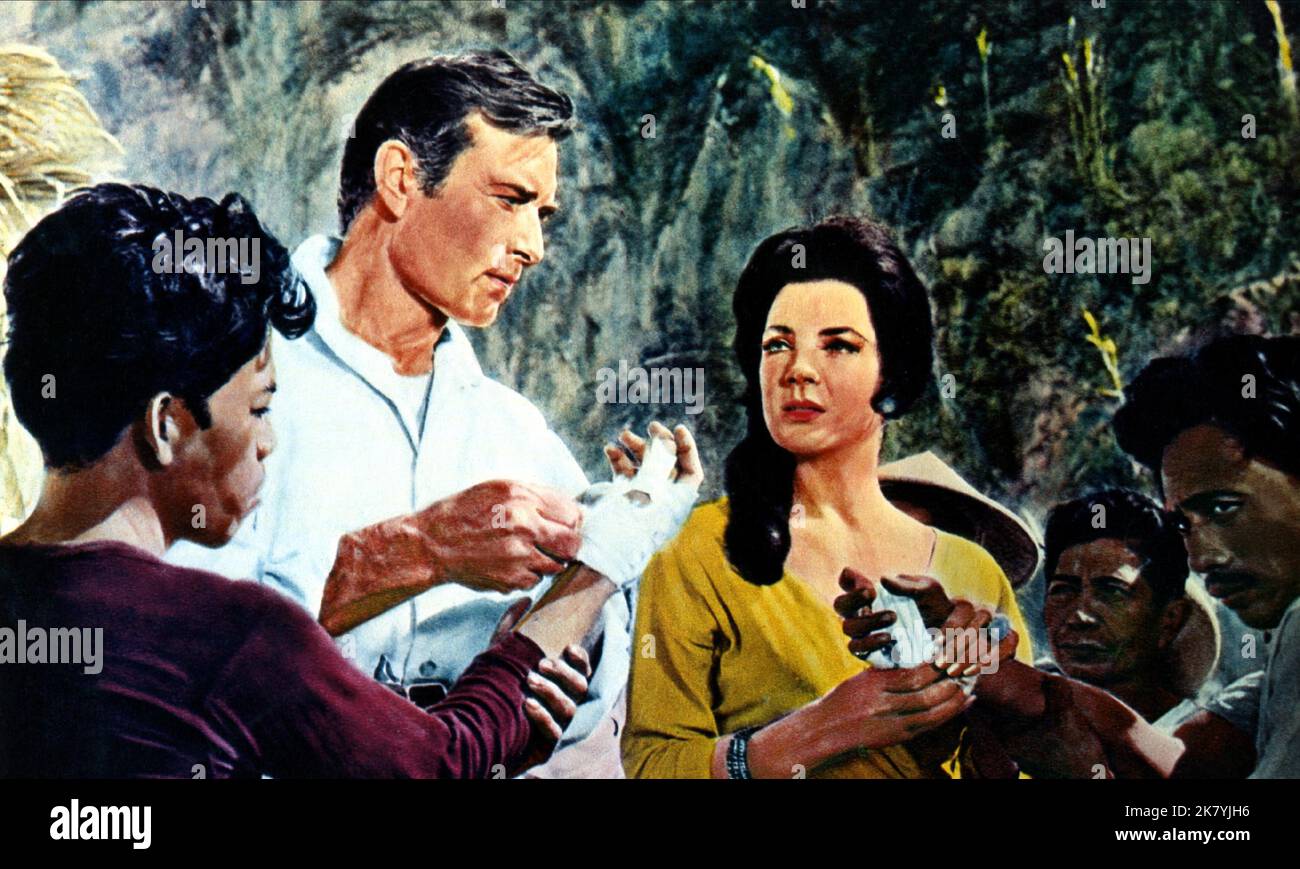 Ziva Rodann & George Montgomery Film: Samar (1966) Characters: Ana Orteiz &  Dr. John David Saunders Director: George Montgomery 11 April 1962  **WARNING** This Photograph is for editorial use only and is