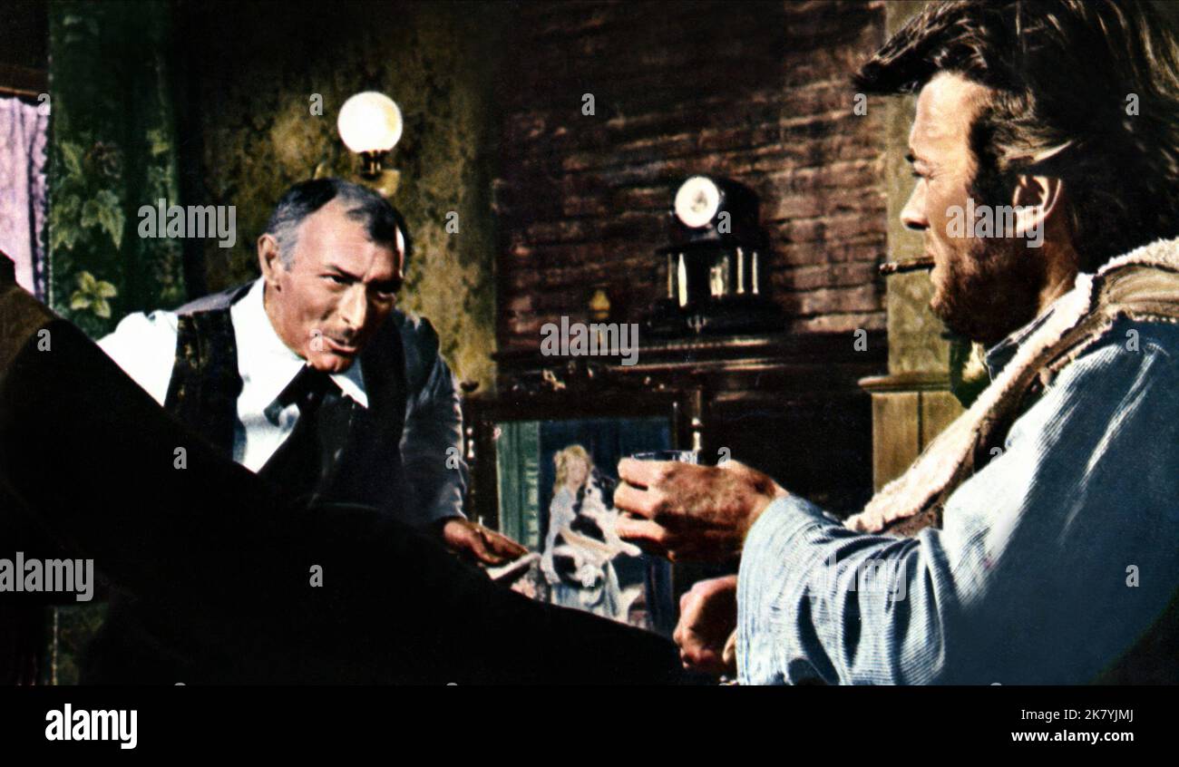 Lee Van Cleef & Clint Eastwood Film: For A Few Dollars More; Per Qualche Dollaro In Piu (Per qualche dollaro in piu) Characters: Col. Douglas Mortimer & Monco  It/Es/De 1965, Director: Sergio Leone 18 December 1965   **WARNING** This Photograph is for editorial use only and is the copyright of UNITED ARTISTS and/or the Photographer assigned by the Film or Production Company and can only be reproduced by publications in conjunction with the promotion of the above Film. A Mandatory Credit To UNITED ARTISTS is required. The Photographer should also be credited when known. No commercial use can be Stock Photo