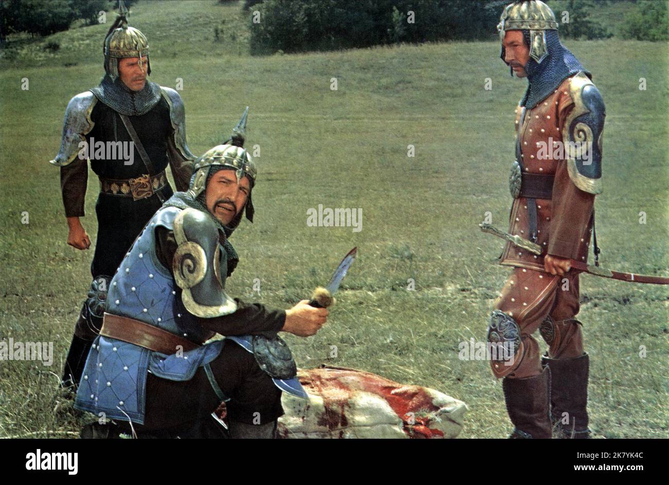 Telly Savalas Film: Genghis Khan (USA/UK/DE/YU 1965) Characters: Shan  Director: Henry Levin 15 April 1965   **WARNING** This Photograph is for editorial use only and is the copyright of COLUMBIA PICTURES and/or the Photographer assigned by the Film or Production Company and can only be reproduced by publications in conjunction with the promotion of the above Film. A Mandatory Credit To COLUMBIA PICTURES is required. The Photographer should also be credited when known. No commercial use can be granted without written authority from the Film Company. Stock Photo