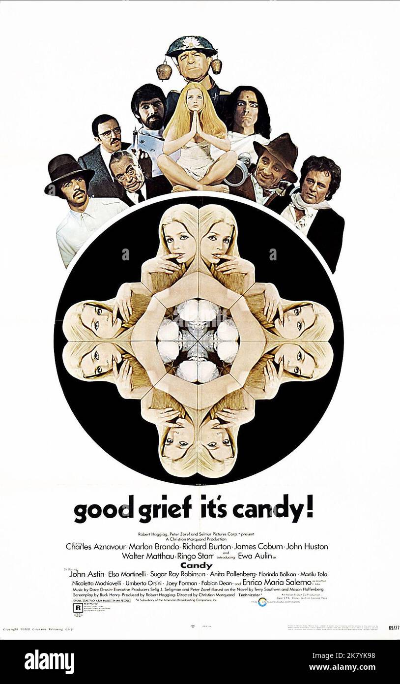 Movie Poster Film: Candy (1967)   Director: Christian Marquand 17 December 1968   **WARNING** This Photograph is for editorial use only and is the copyright of ABC and/or the Photographer assigned by the Film or Production Company and can only be reproduced by publications in conjunction with the promotion of the above Film. A Mandatory Credit To ABC is required. The Photographer should also be credited when known. No commercial use can be granted without written authority from the Film Company. Stock Photo