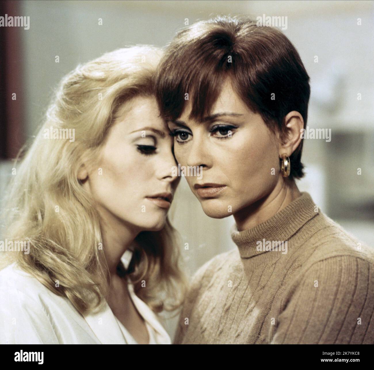 Catherine Deneuve & Genevieve Page Film: Belle De Jour (Belle de jour) Characters: Severine Serizy, Madame Anais  Fr/It 1967, Director: Luis Bunuel 24 May 1967   **WARNING** This Photograph is for editorial use only and is the copyright of FIVE FILM and/or the Photographer assigned by the Film or Production Company and can only be reproduced by publications in conjunction with the promotion of the above Film. A Mandatory Credit To FIVE FILM is required. The Photographer should also be credited when known. No commercial use can be granted without written authority from the Film Company. Stock Photo
