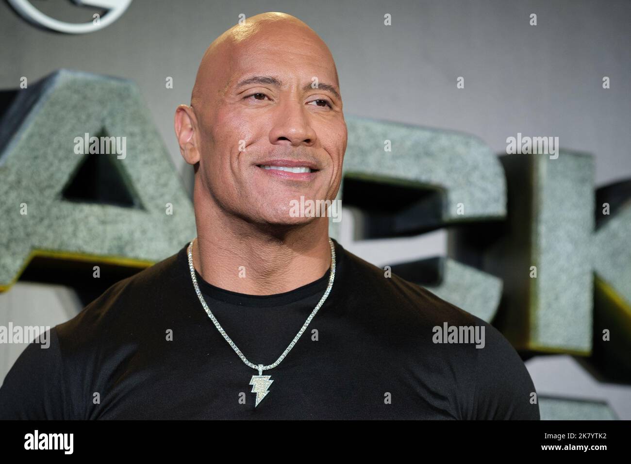 Madrid, Spain. 19th Oct, 2022. Actor Dwayne Johnson seen during the photocall of the premiere of the movie 'Black Adam' at Cinesa Capitol cinema in Madrid. Credit: SOPA Images Limited/Alamy Live News Stock Photo