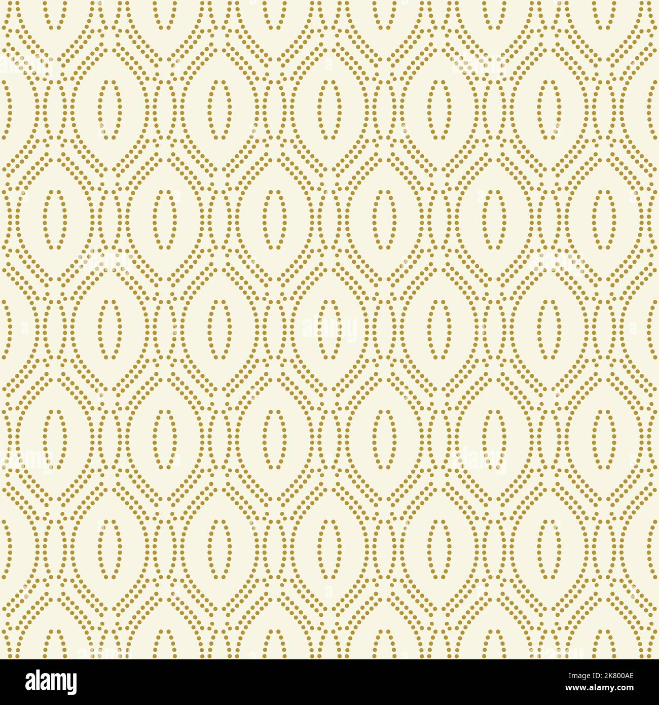Seamless vector wavy golden ornament. Modern dotted wavy background ...