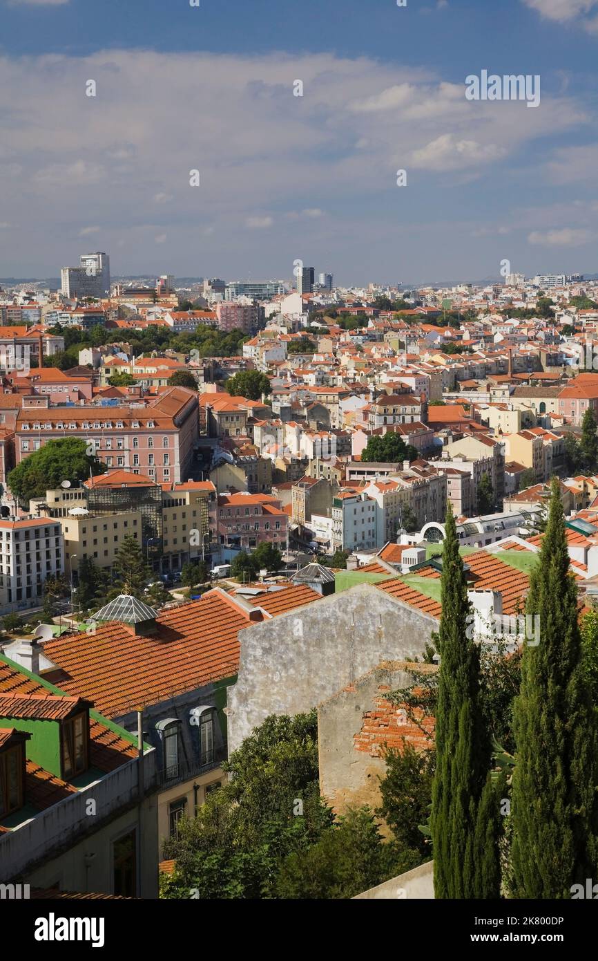 Lisbon city skyline from Castle, Portugal Stock Photo Alamy