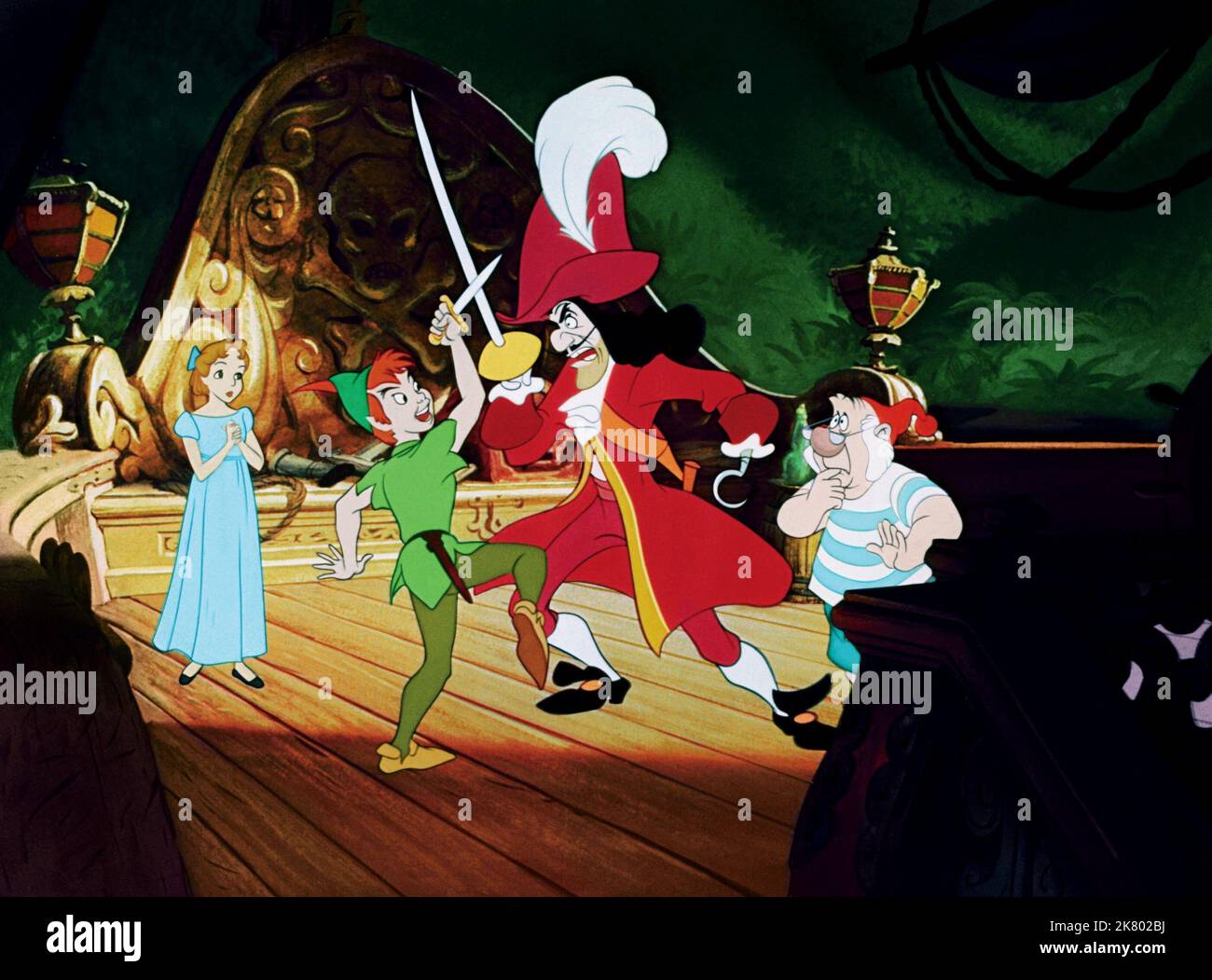 Wendy, Peter Pan, Captain Hook & Mr. Smee Film: Peter Pan (USA 1953) Characters: ,Peter Pan,Captain Hook & Mr. Smee  Regie: Clyde Geronimi, Hamilton Luske, Wilfred Jackson, Director: C Geronimi, H Luske, W Jackson 05 February 1953   **WARNING** This Photograph is for editorial use only and is the copyright of DISNEY and/or the Photographer assigned by the Film or Production Company and can only be reproduced by publications in conjunction with the promotion of the above Film. A Mandatory Credit To DISNEY is required. The Photographer should also be credited when known. No commercial use can be Stock Photo