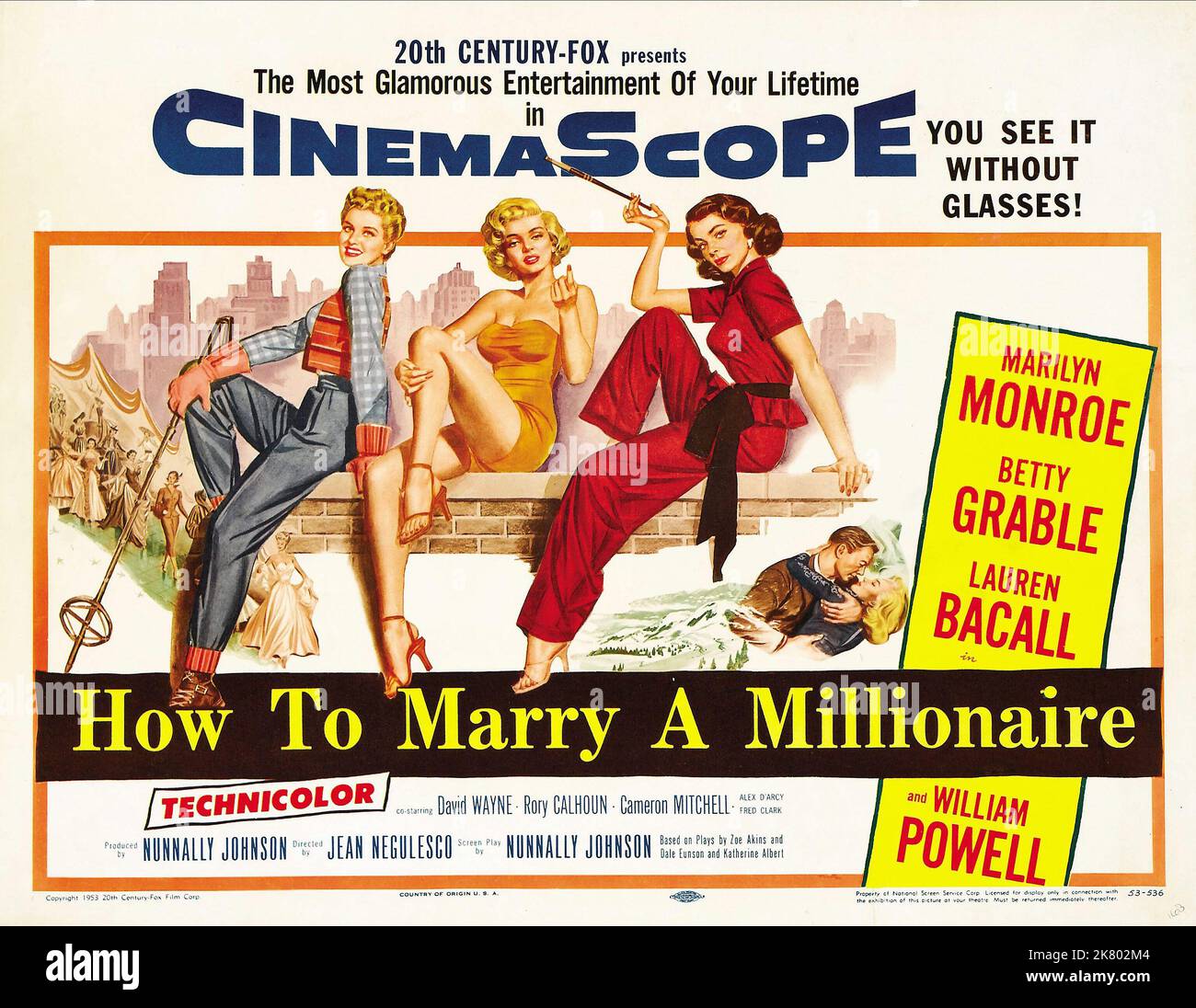 Movie poster marry millionaire 1953 hi-res stock photography and