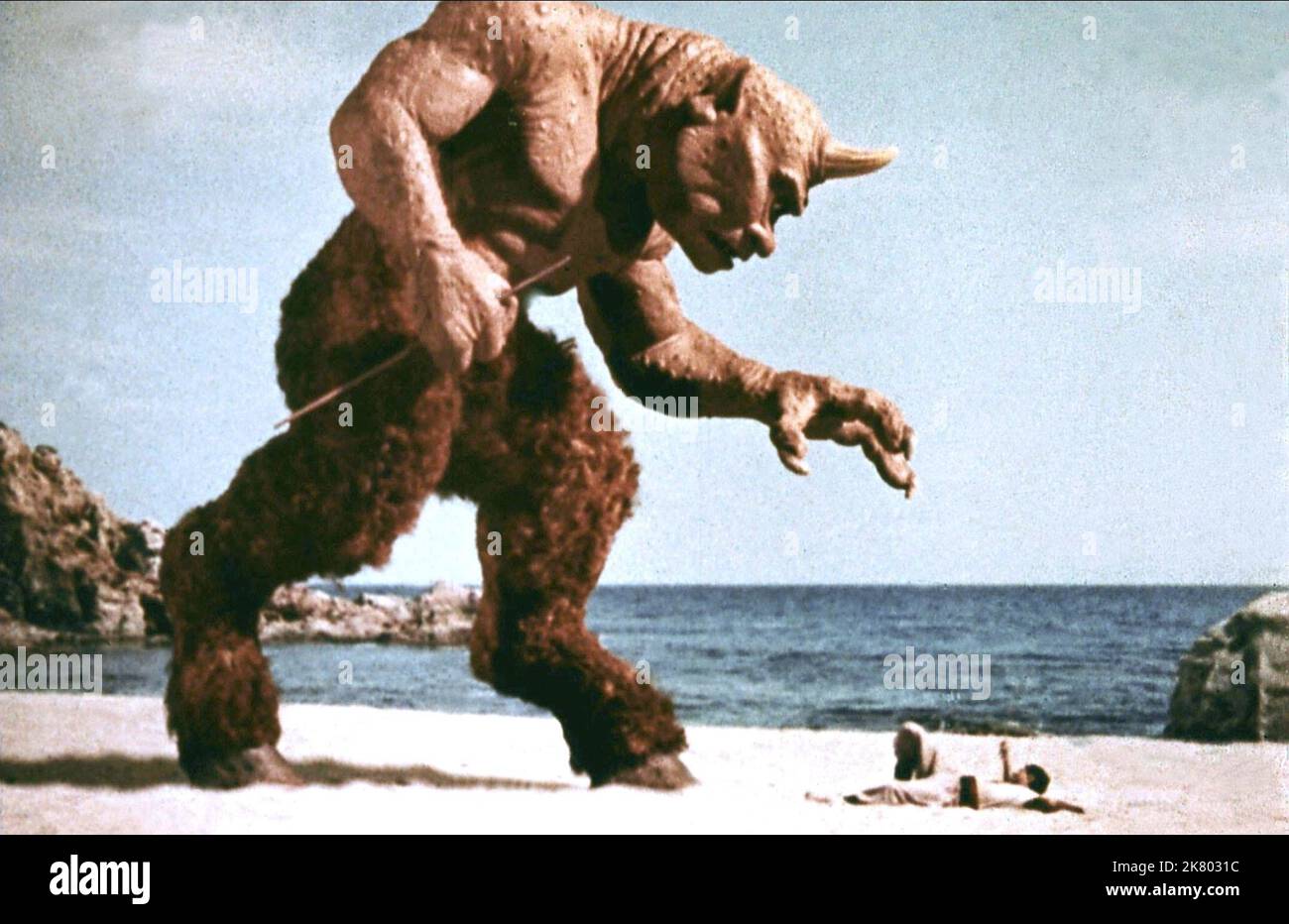 Cyclops Monster Film: The 7th Voyage Of Sinbad (1958)   Director: Nathan Juran 05 December 1958   **WARNING** This Photograph is for editorial use only and is the copyright of COLUMBIA and/or the Photographer assigned by the Film or Production Company and can only be reproduced by publications in conjunction with the promotion of the above Film. A Mandatory Credit To COLUMBIA is required. The Photographer should also be credited when known. No commercial use can be granted without written authority from the Film Company. Stock Photo