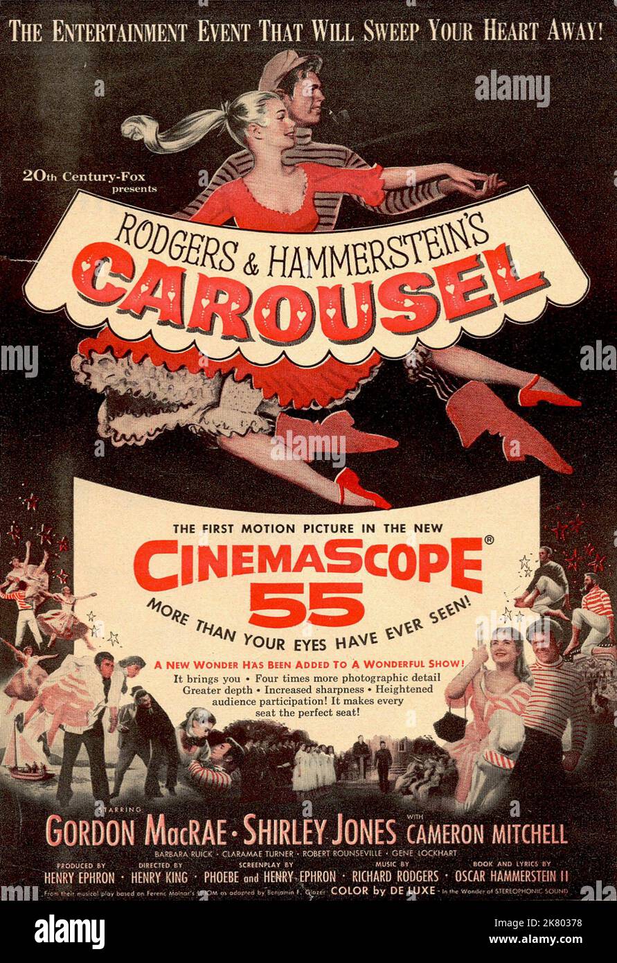 Film Poster Film: Carousel (1950)   Director: Henry King 16 February 1956   **WARNING** This Photograph is for editorial use only and is the copyright of 20 CENTURY FOX and/or the Photographer assigned by the Film or Production Company and can only be reproduced by publications in conjunction with the promotion of the above Film. A Mandatory Credit To 20 CENTURY FOX is required. The Photographer should also be credited when known. No commercial use can be granted without written authority from the Film Company. Stock Photo