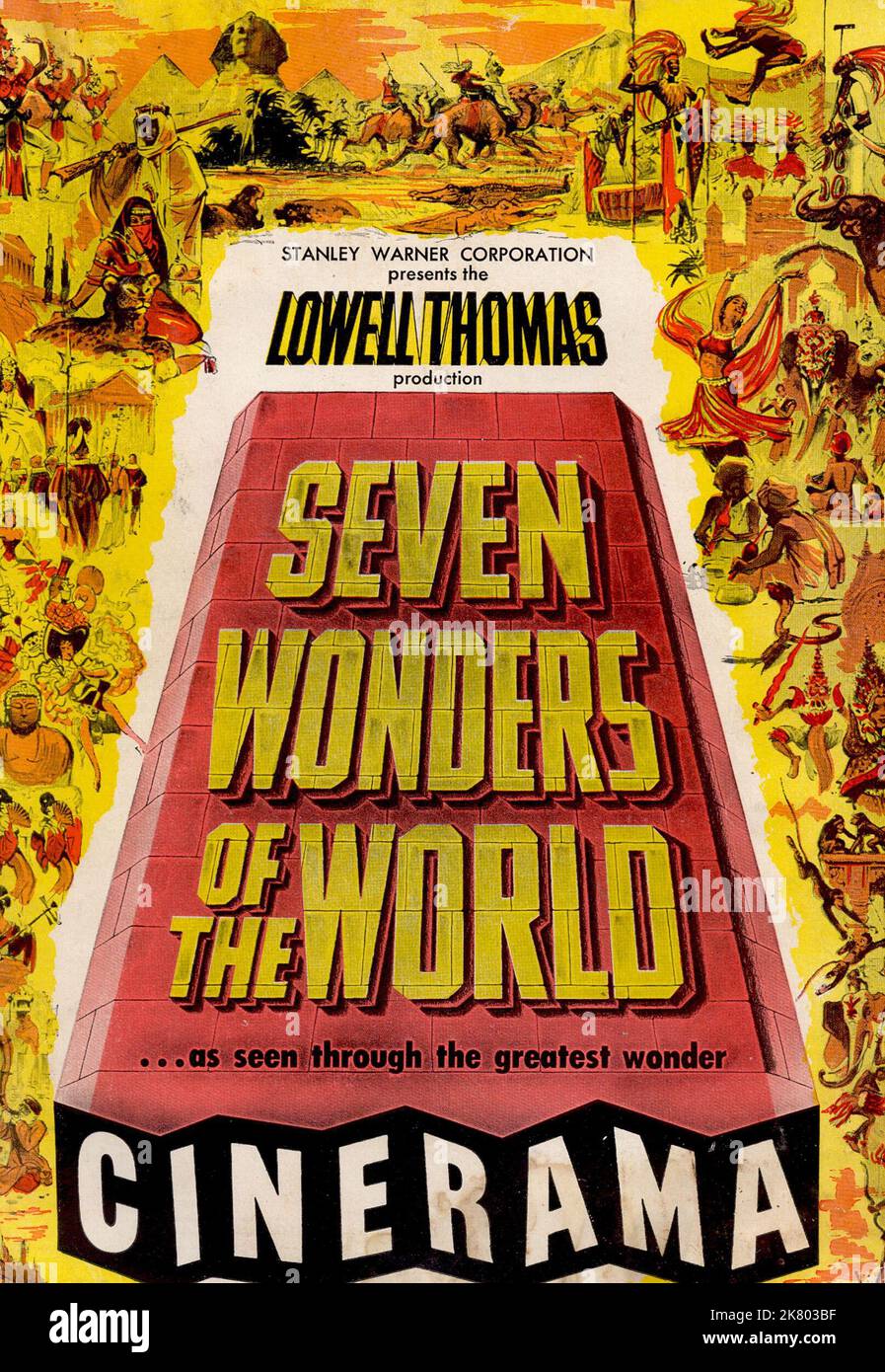 Film Poster Film: Seven Wonders Of The World (1954)   Director: Tay Garnett 10 April 1956   **WARNING** This Photograph is for editorial use only and is the copyright of CIN and/or the Photographer assigned by the Film or Production Company and can only be reproduced by publications in conjunction with the promotion of the above Film. A Mandatory Credit To CIN is required. The Photographer should also be credited when known. No commercial use can be granted without written authority from the Film Company. Stock Photo