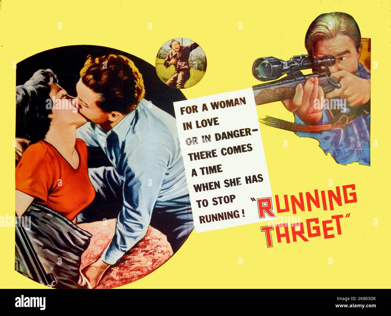 Film Poster Film: Running Target (1957)   Director: Marvin R.Weinstein 01 November 1956   **WARNING** This Photograph is for editorial use only and is the copyright of The Film Company and/or the Photographer assigned by the Film or Production Company and can only be reproduced by publications in conjunction with the promotion of the above Film. A Mandatory Credit To The Film Company is required. The Photographer should also be credited when known. No commercial use can be granted without written authority from the Film Company. Stock Photo