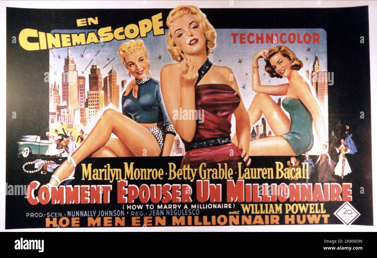 Movie poster marry millionaire 1953 hi-res stock photography and