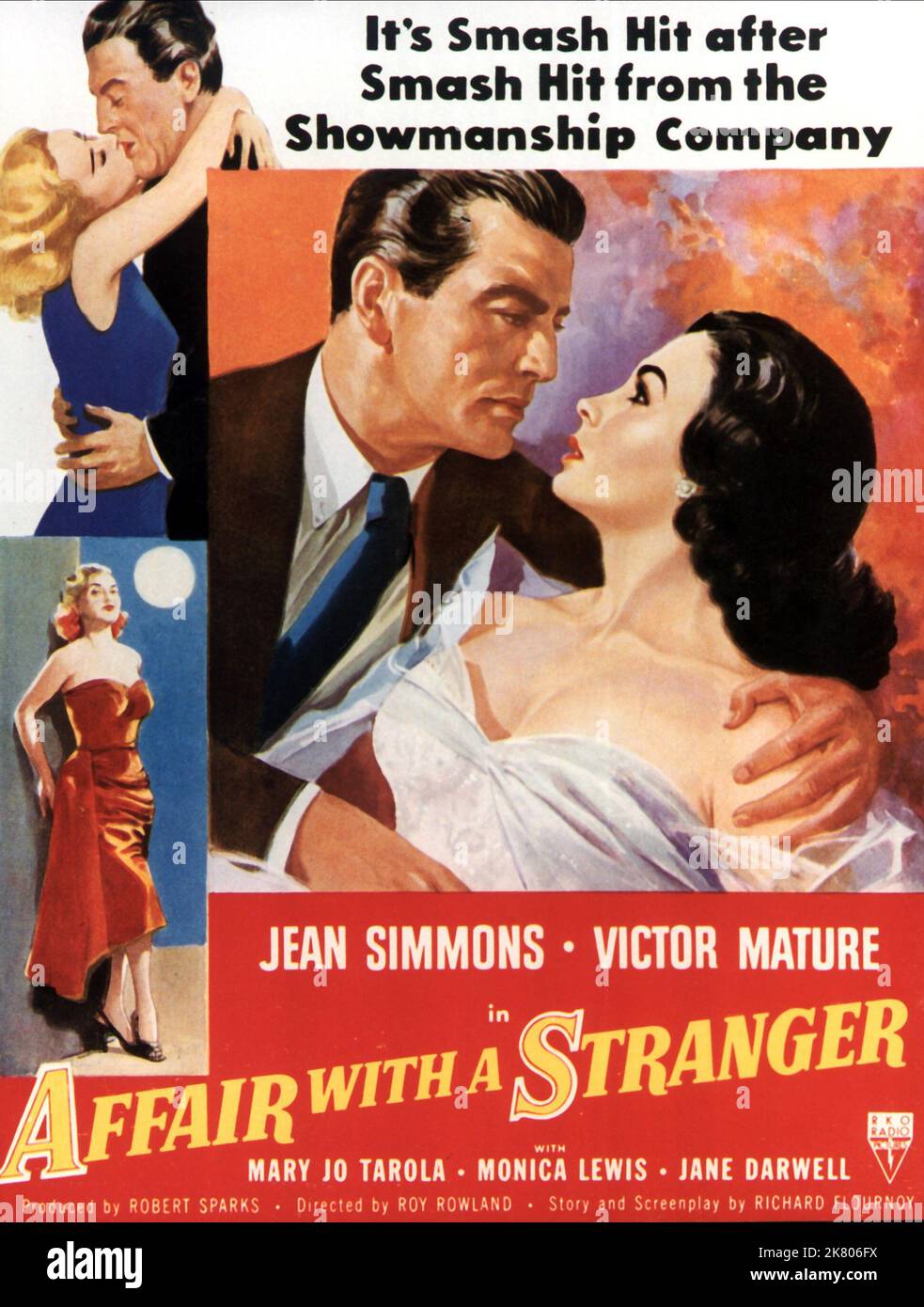 Movie Poster Film: Affair With A Stranger (1953)   Director: Roy Rowland 20 June 1953   **WARNING** This Photograph is for editorial use only and is the copyright of RKO RADIO PICTURES and/or the Photographer assigned by the Film or Production Company and can only be reproduced by publications in conjunction with the promotion of the above Film. A Mandatory Credit To RKO RADIO PICTURES is required. The Photographer should also be credited when known. No commercial use can be granted without written authority from the Film Company. Stock Photo