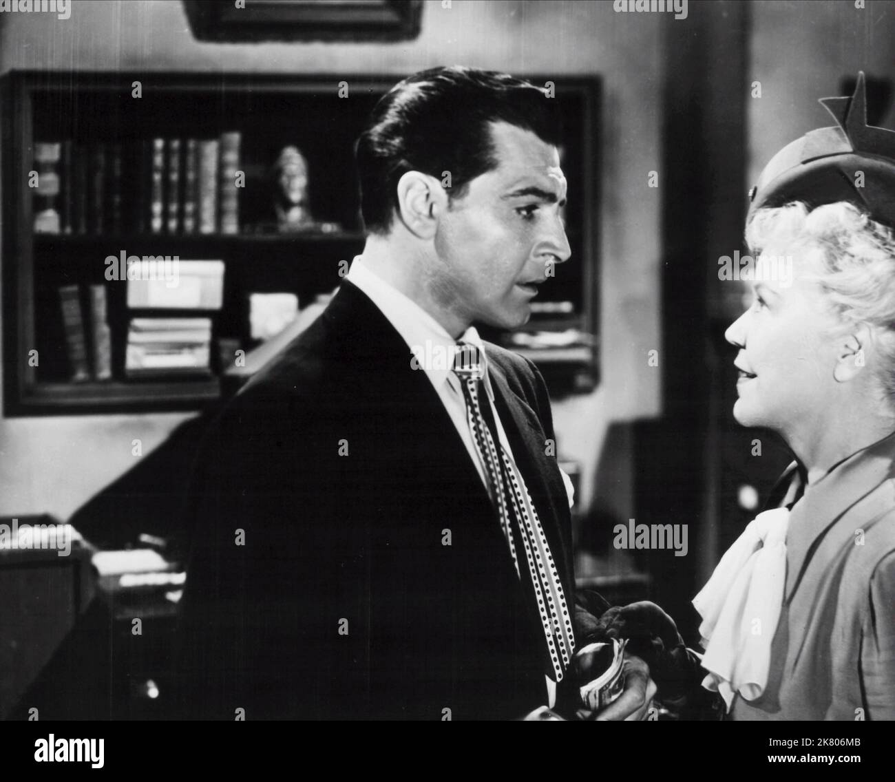 Anthony Caruso & Spring Byington Film: According To Mrs. Hoyle (1951) Characters: Morganti, Mrs. Hoyle  Director: Jean Yarbough 20 May 1951   **WARNING** This Photograph is for editorial use only and is the copyright of MONOGRAM PICTURES and/or the Photographer assigned by the Film or Production Company and can only be reproduced by publications in conjunction with the promotion of the above Film. A Mandatory Credit To MONOGRAM PICTURES is required. The Photographer should also be credited when known. No commercial use can be granted without written authority from the Film Company. Stock Photo