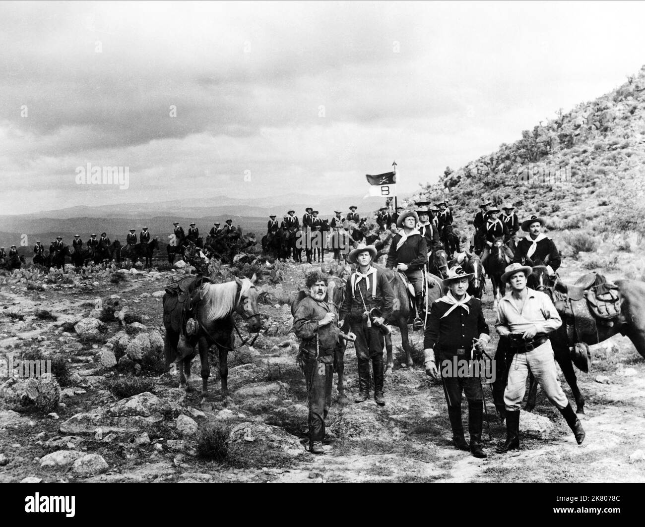Cavalry Scene Film: Comanche (USA 1956)   Director: George Sherman 01 March 1956   **WARNING** This Photograph is for editorial use only and is the copyright of UNITED ARTISTS and/or the Photographer assigned by the Film or Production Company and can only be reproduced by publications in conjunction with the promotion of the above Film. A Mandatory Credit To UNITED ARTISTS is required. The Photographer should also be credited when known. No commercial use can be granted without written authority from the Film Company. Stock Photo