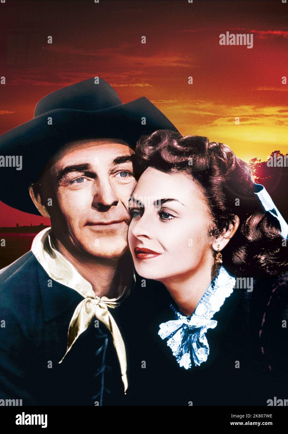 Randolph Scott & Donna Reed Film: Hangman'S Knot (1958) Characters: Major Matt Stewart, Molly Hull  Director: Roy Huggins 15 November 1952   **WARNING** This Photograph is for editorial use only and is the copyright of COLUMBIA PICTURES and/or the Photographer assigned by the Film or Production Company and can only be reproduced by publications in conjunction with the promotion of the above Film. A Mandatory Credit To COLUMBIA PICTURES is required. The Photographer should also be credited when known. No commercial use can be granted without written authority from the Film Company. Stock Photo