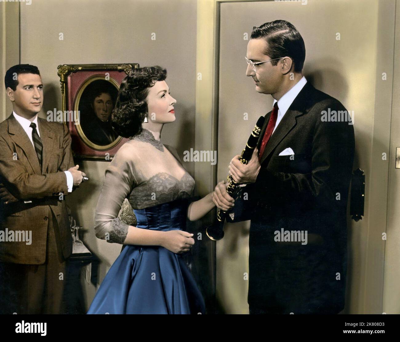 Donna Reed & Steve Allen Film: The Benny Goodman Story (1957) Characters: Alice Hammond & Benny Goodman  Director: Valentine Davis 01 December 1955   **WARNING** This Photograph is for editorial use only and is the copyright of UI and/or the Photographer assigned by the Film or Production Company and can only be reproduced by publications in conjunction with the promotion of the above Film. A Mandatory Credit To UI is required. The Photographer should also be credited when known. No commercial use can be granted without written authority from the Film Company. Stock Photo